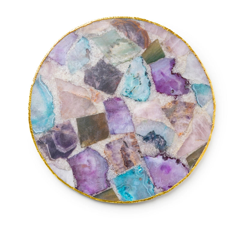 Radiance Agate & Gold Cheese Board, Large-Cheese Board-GAURI KOHLI-12" x 12" inches-Urbanheer