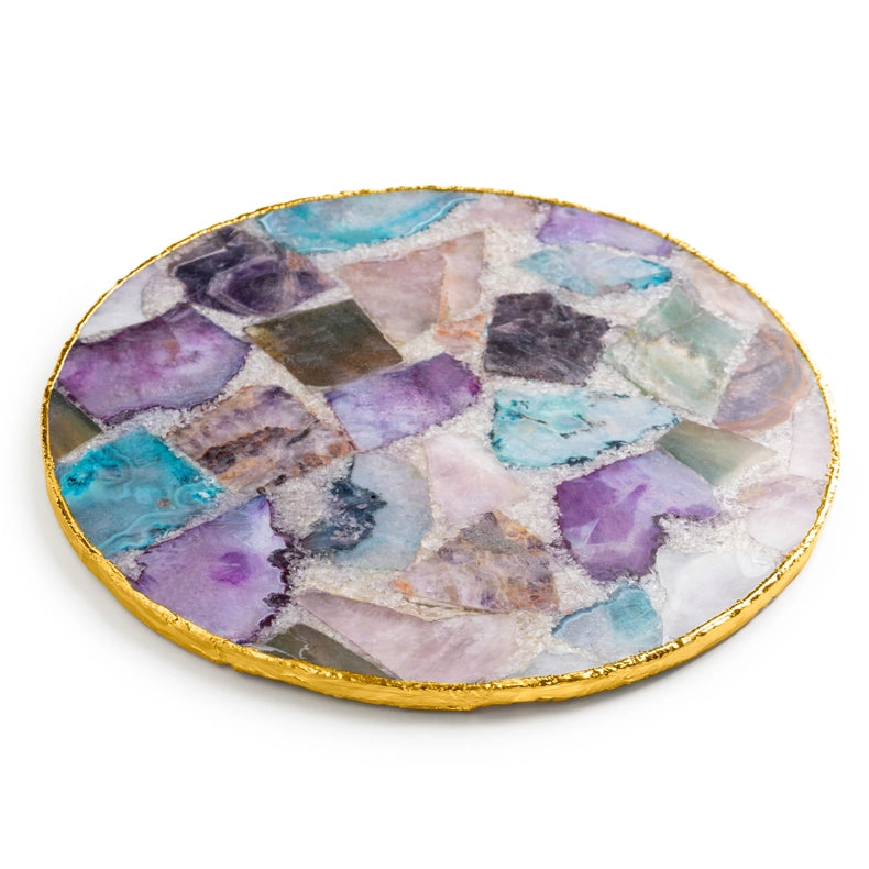 Radiance Agate & Gold Cheese Board, Large-Cheese Board-GAURI KOHLI-12" x 12" inches-Urbanheer