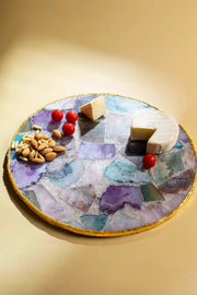Radiance Agate & Gold Cheese Board, Large-Cheese Board-GAURI KOHLI-12" x 12" inches-Urbanheer