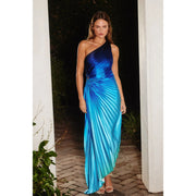 Radiance Ombre Asymmetrical Pleated Maxi Dress-Dress-Dress Forum-S-OCEAN BREEZE-Urbanheer