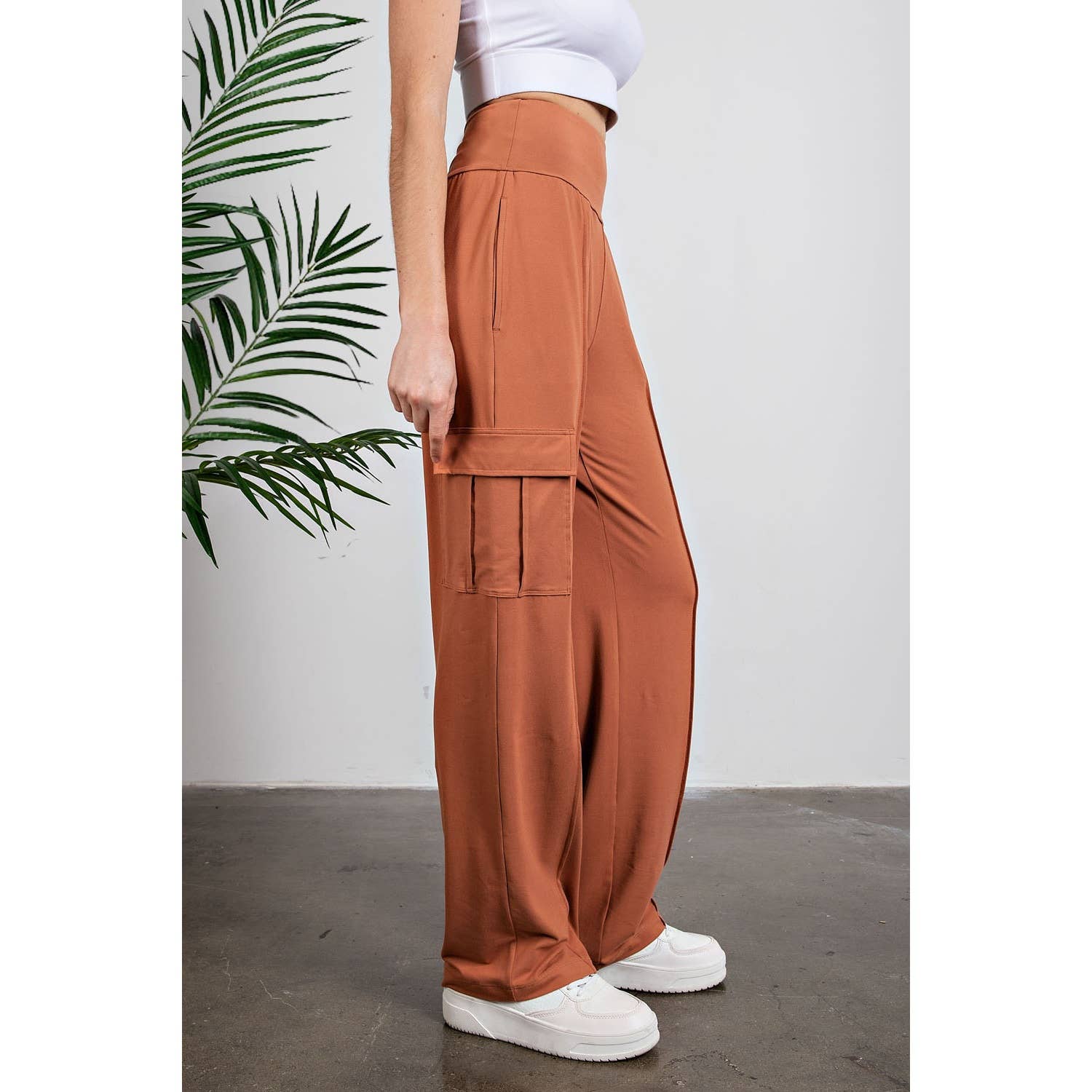 Rae Mode - BUTTER STRAIGHT LEG CARGO PANTS: Desert Sun / S-M-L(2-2-2)-Fashion-Rae Mode-Urbanheer