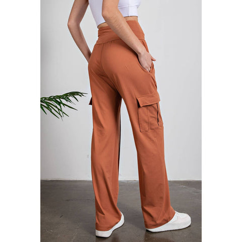 Rae Mode - BUTTER STRAIGHT LEG CARGO PANTS: Desert Sun / S-M-L(2-2-2)-Fashion-Rae Mode-Urbanheer