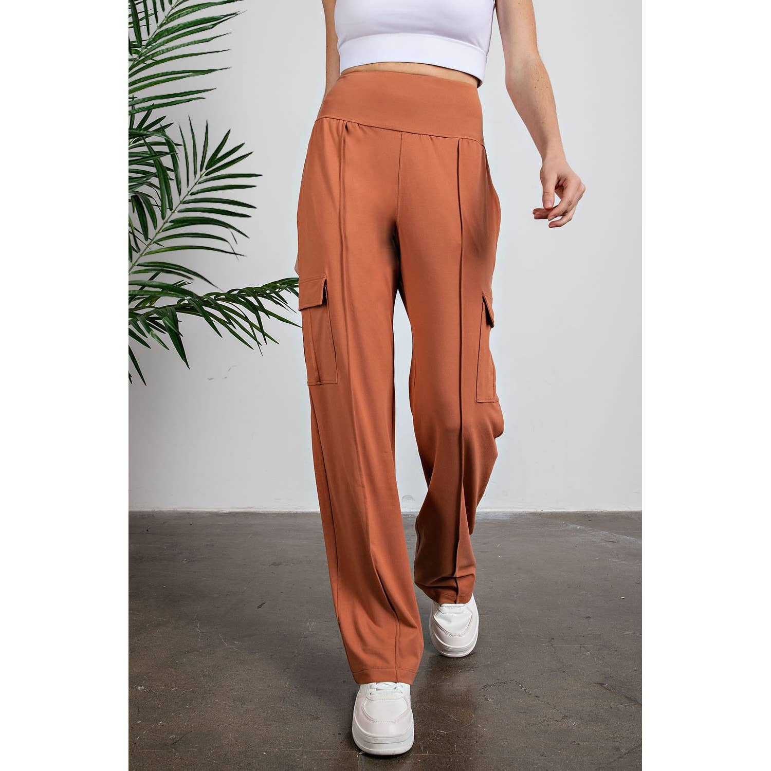 Rae Mode - BUTTER STRAIGHT LEG CARGO PANTS: Desert Sun / S-M-L(2-2-2)-Fashion-Rae Mode-Urbanheer