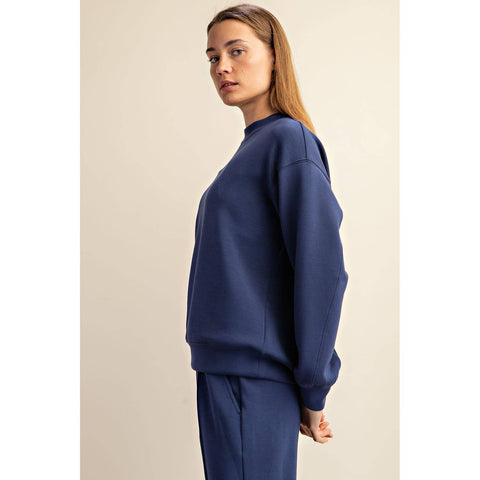 MODAL SCUBA MOCK NECK PULLOVER Smoky Navy