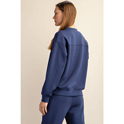MODAL SCUBA MOCK NECK PULLOVER Smoky Navy