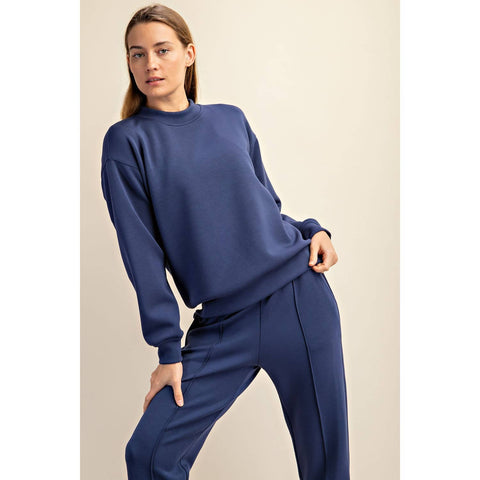 MODAL SCUBA MOCK NECK PULLOVER Smoky Navy