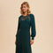 Raglan Vintage Lace Paneled Dress EVERGREEN-Dress-In Loom-S-Urbanheer
