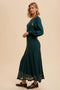 Raglan Vintage Lace Paneled Dress EVERGREEN-Dress-In Loom-S-Urbanheer