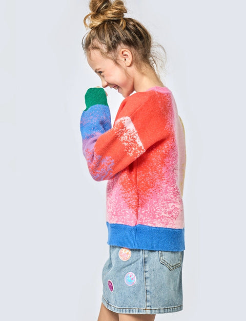 Rainbow Color Block Sweater-Sweater-Hannah Banana-4-PINK MULTI-Urbanheer