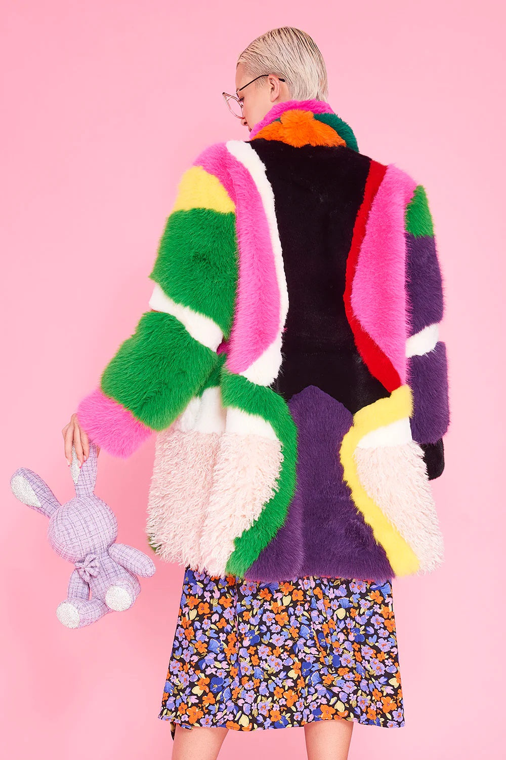 Rainbow Faux Fur Coat-Faux Fur Coats-Buy Me Fur Ltd-S-M-Multicolor-Faux Fur-Urbanheer