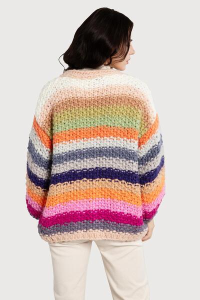 Rainbow Knitted Cardigan Ivory-Cardigan-SAACHI-Ivory-Urbanheer