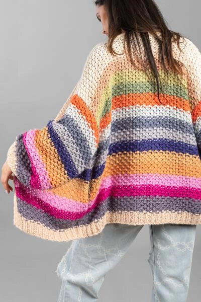 Rainbow Knitted Cardigan Ivory-Cardigan-SAACHI-Ivory-Urbanheer