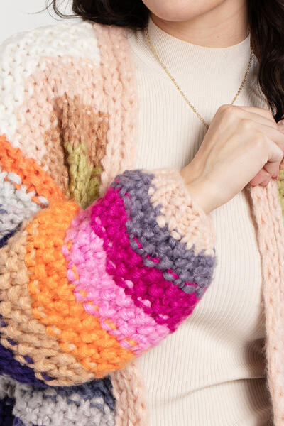 Rainbow Knitted Cardigan Ivory-Cardigan-SAACHI-Ivory-Urbanheer