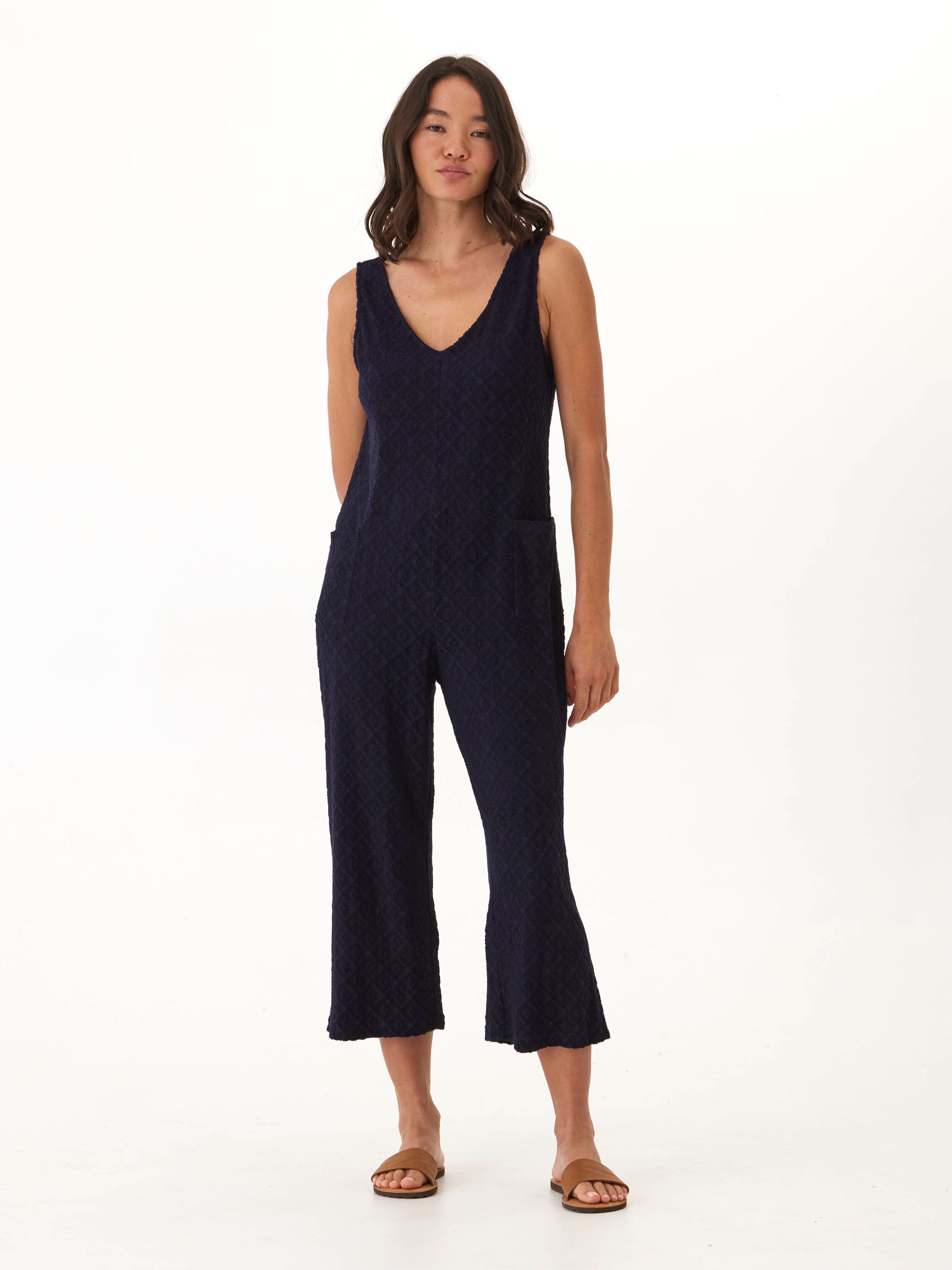 Rainey Jacquard Terry Patch Pocket Jumpsuit