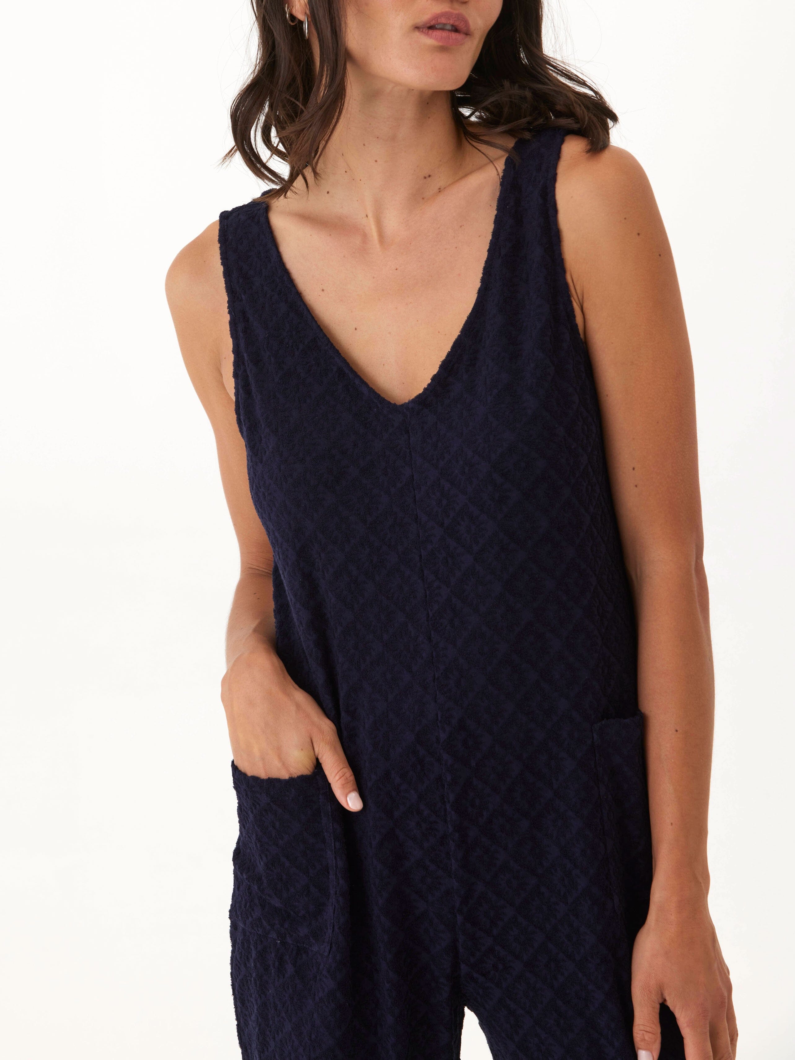 Rainey Jacquard Terry Patch Pocket Jumpsuit
