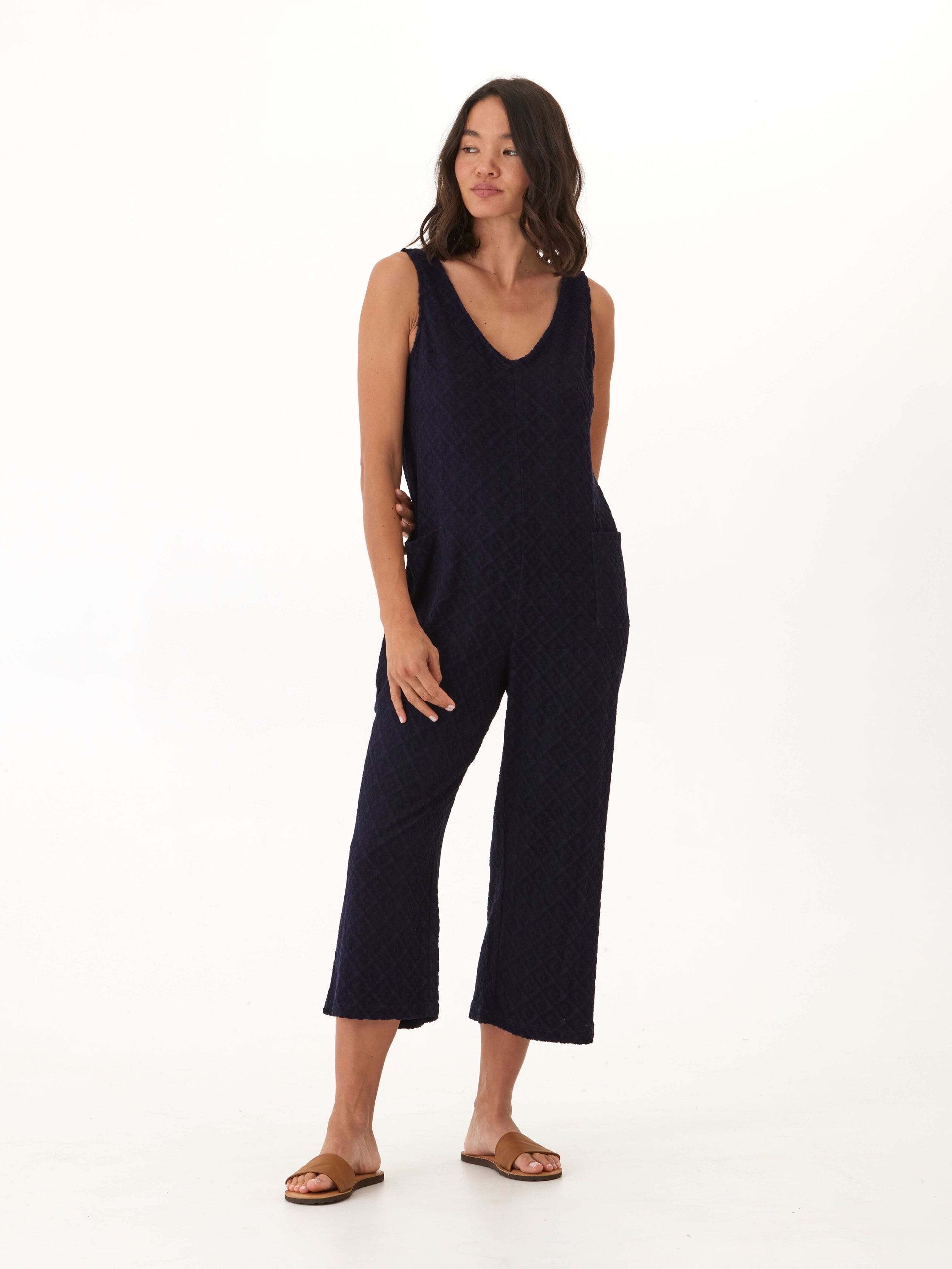 Rainey Jacquard Terry Patch Pocket Jumpsuit