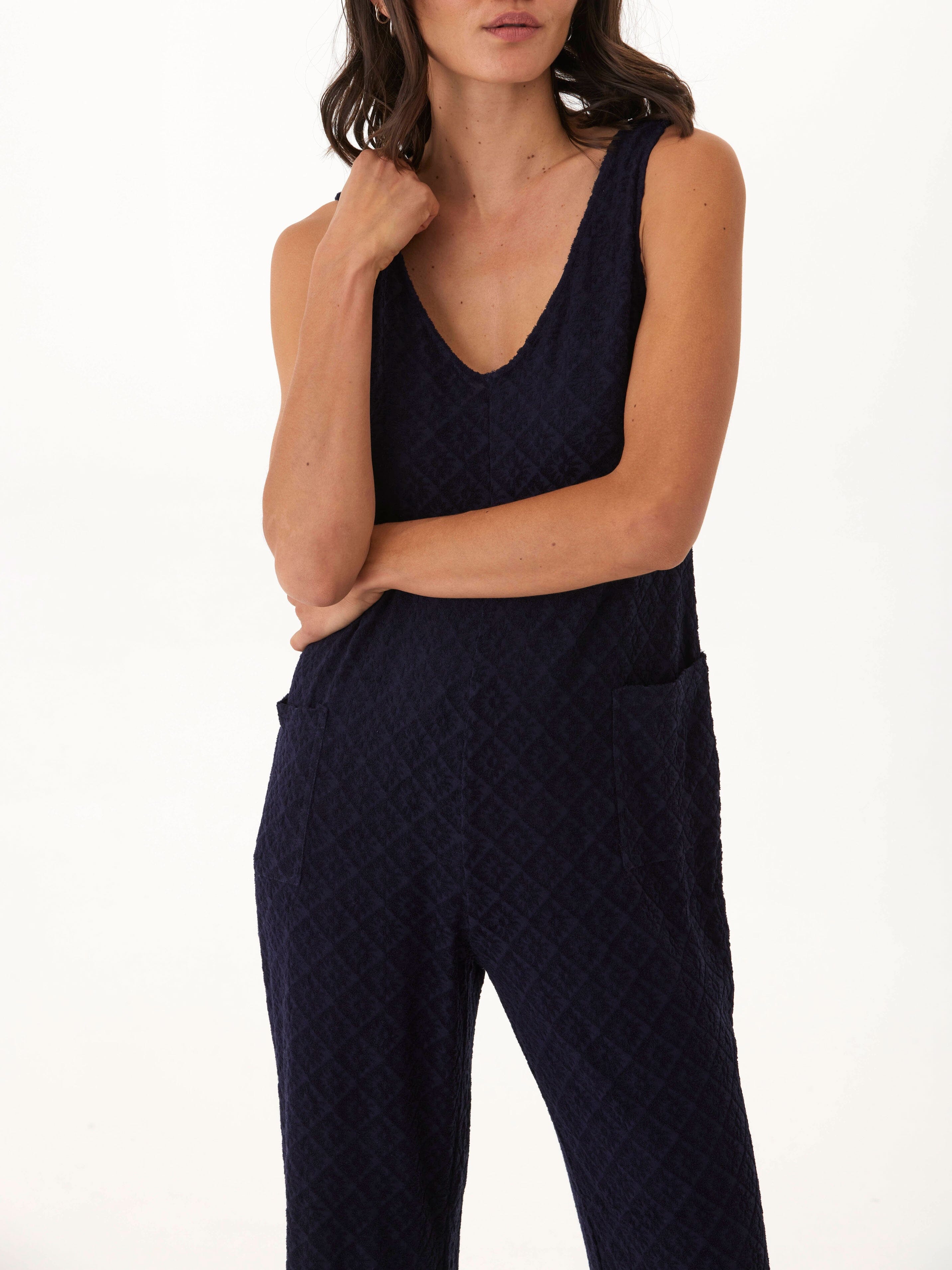 Rainey Jacquard Terry Patch Pocket Jumpsuit