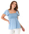 Ramira Stretch Chambray Top