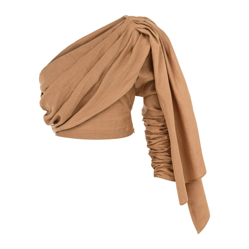 Random Luck Linen Blouse-Blouse-Dor Raw Luxury-S-Camel-Urbanheer