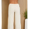 Raw Edge Elastic Waist Pants with Drawcord Cream-Pants-MILIO MILANO-XS-Cream-Urbanheer