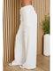 Raw Edge Elastic Waist Pants with Drawcord-Pants-MILIO MILANO-XS-White-Urbanheer