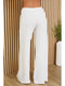 Raw Edge Elastic Waist Pants with Drawcord-Pants-MILIO MILANO-XS-White-Urbanheer
