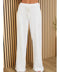 Raw Edge Elastic Waist Pants with Drawcord-Pants-MILIO MILANO-XS-White-Urbanheer