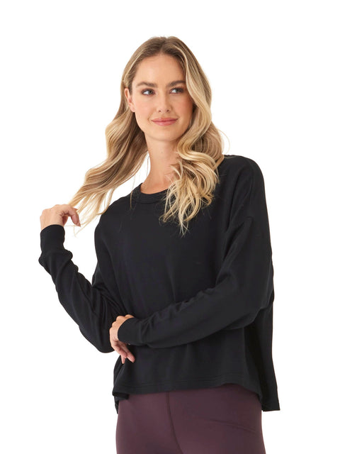 Raylin Feather Fleece Back Detail Top