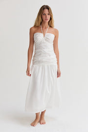 Rayna Shirred Halter Midi Dress