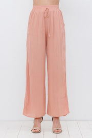 Rayon Palazzo Pants With Elastic Waist Blush-Pants-Blue B-S-Urbanheer