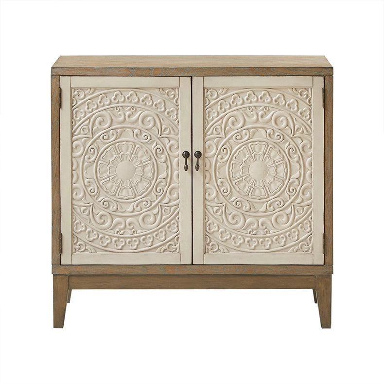 Reclaimed Walnut Floral Details Accent Chest *-Chest-Olliix-36"W x 14"D x 34"H-Urbanheer