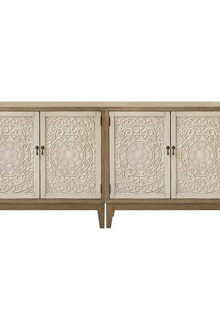 Reclaimed Walnut Floral Details Accent Chest *