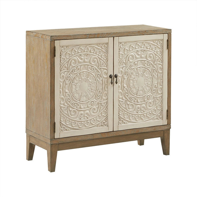 Reclaimed Walnut Floral Details Accent Chest *