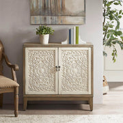 Reclaimed Walnut Floral Details Accent Chest *-Chest-Olliix-36"W x 14"D x 34"H-Urbanheer
