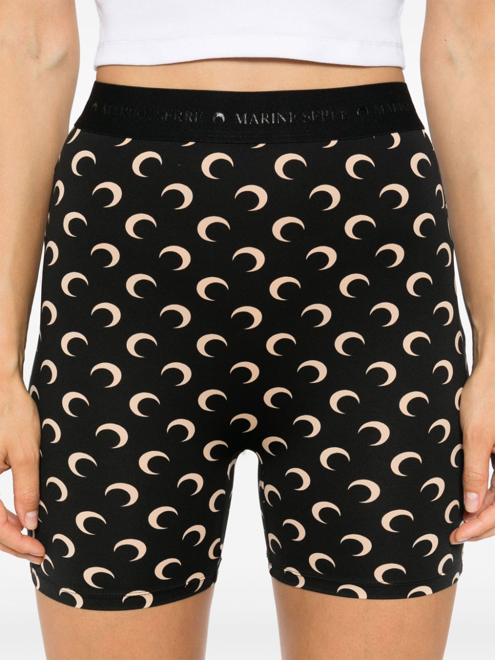 Recycled Polyamide Moon Print Cyclist Shorts