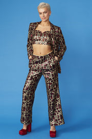 Red Bamboo Animal Print Sequin Blazer-Jackets & Blazers-Buy Me Fur Ltd-S-M-Red-Bamboo-Urbanheer