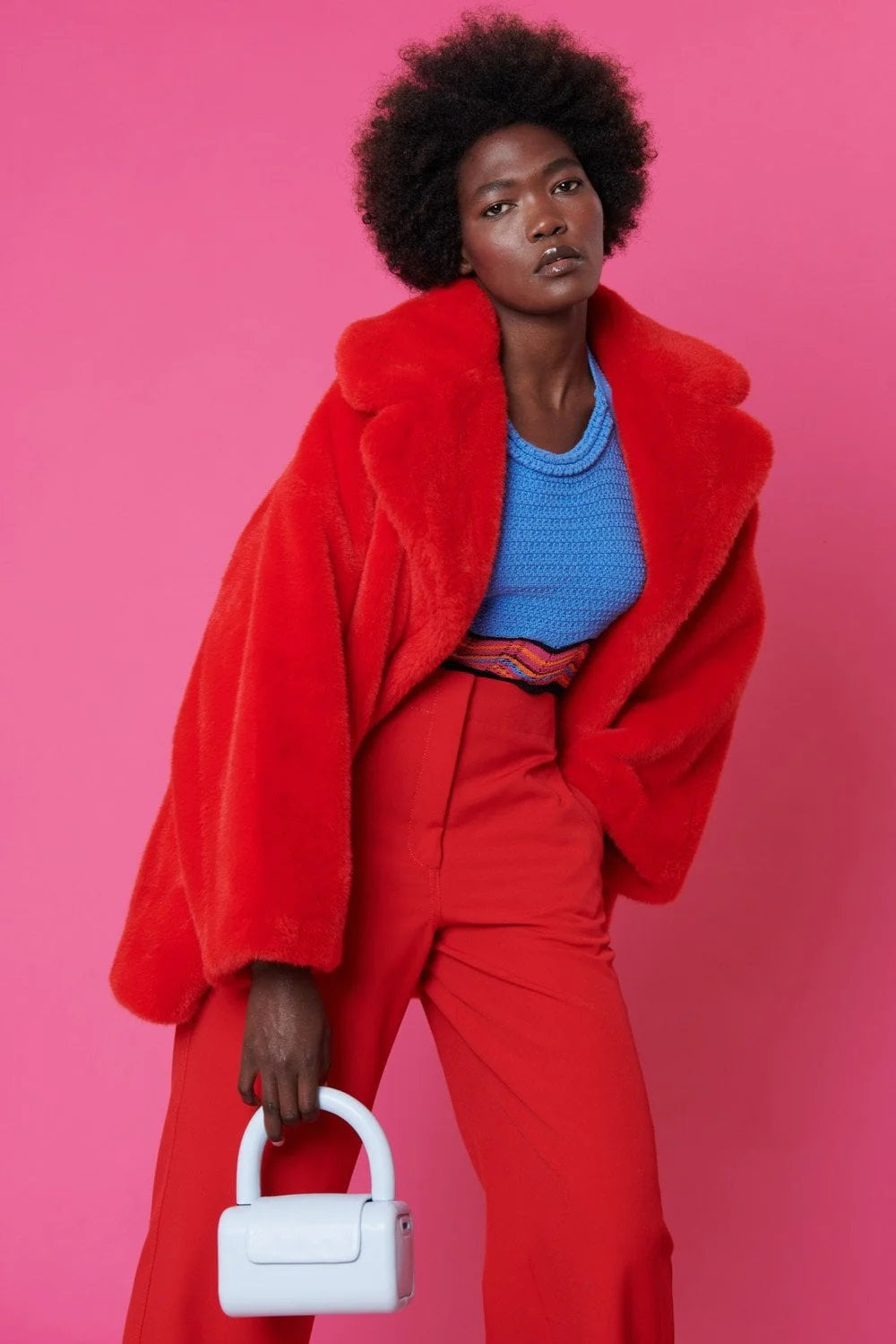 Red Faux Sable Fur Coat-Faux Fur Coats-Buy Me Fur Ltd-One Size-Red-Faux Fur-Urbanheer
