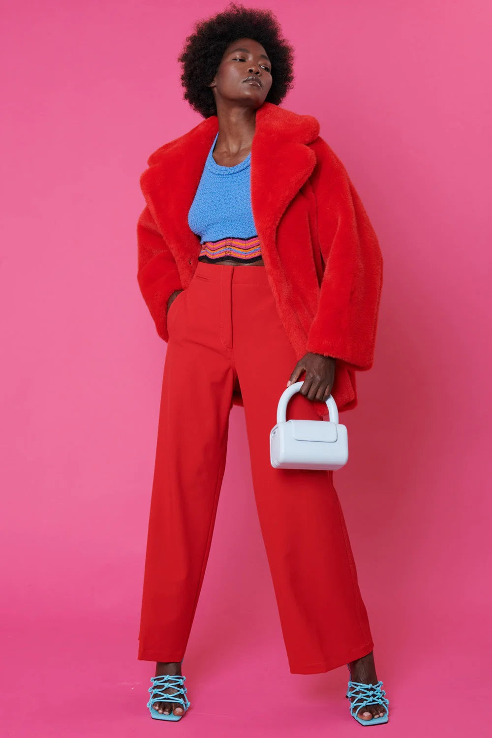 Red Faux Sable Fur Coat-Faux Fur Coats-Buy Me Fur Ltd-One Size-Red-Faux Fur-Urbanheer