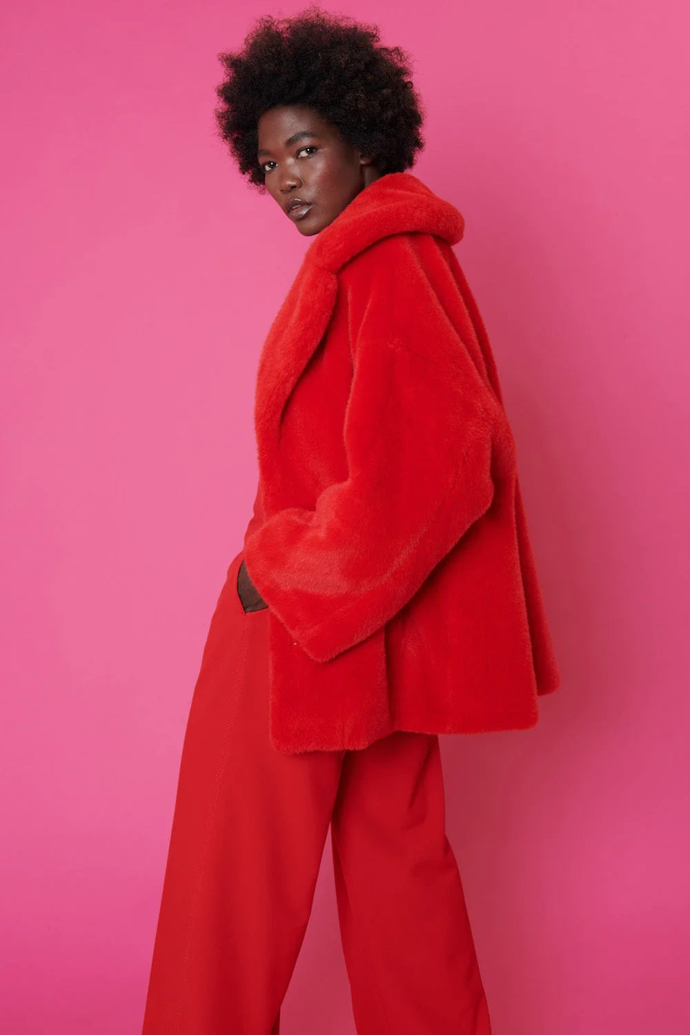 Red Faux Sable Fur Coat-Faux Fur Coats-Buy Me Fur Ltd-One Size-Red-Faux Fur-Urbanheer