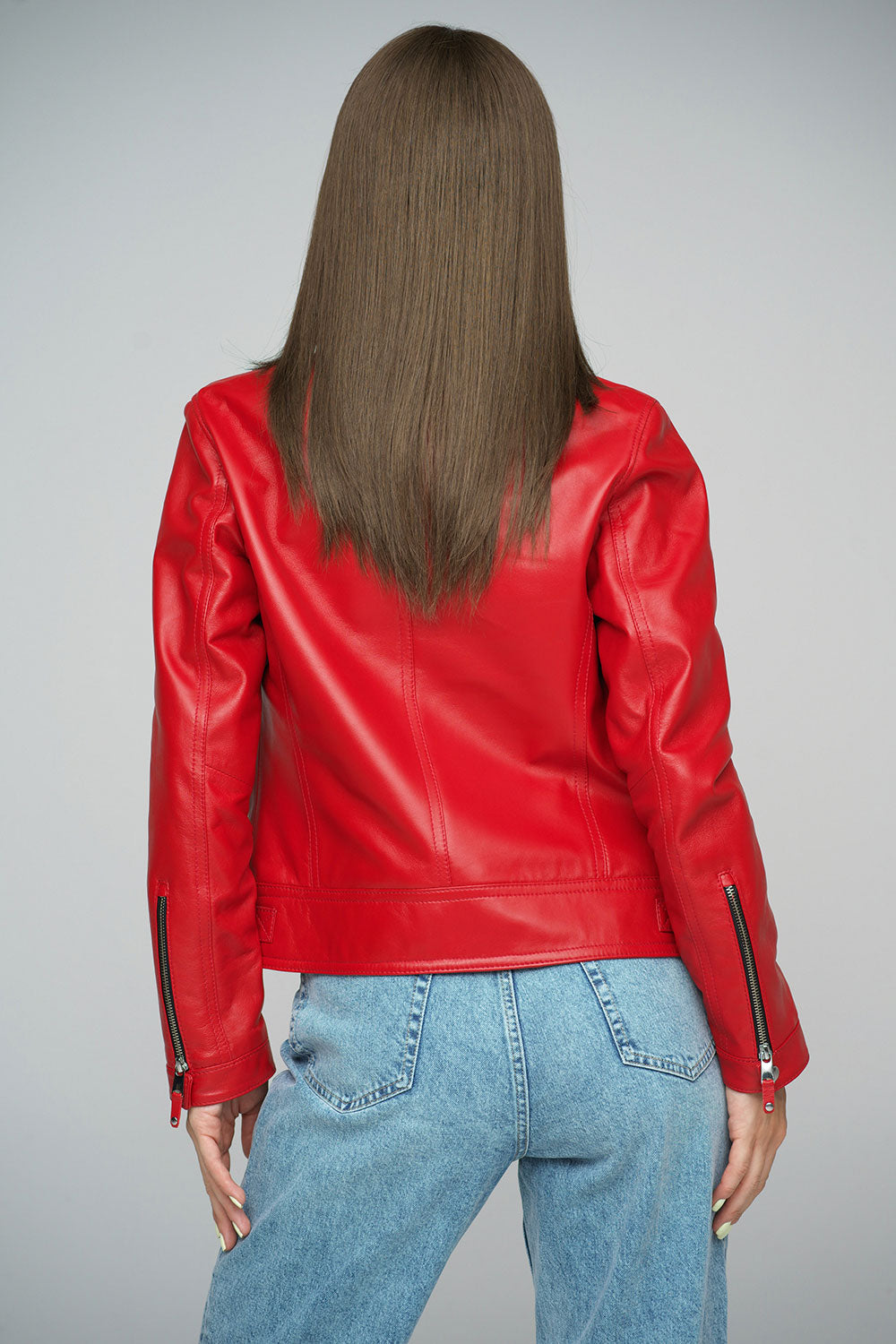 Red Genuine Cropped Leather Jacket-Leather Jackets-Buy Me Fur Ltd-Red-S-Genuine Leather-Urbanheer