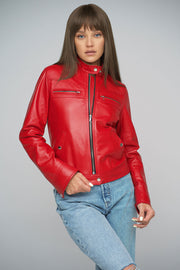 Red Genuine Lambskin Jacket-Leather Jackets-Buy Me Fur Ltd-Red-XS-Genuine Lambskin Leather-Urbanheer