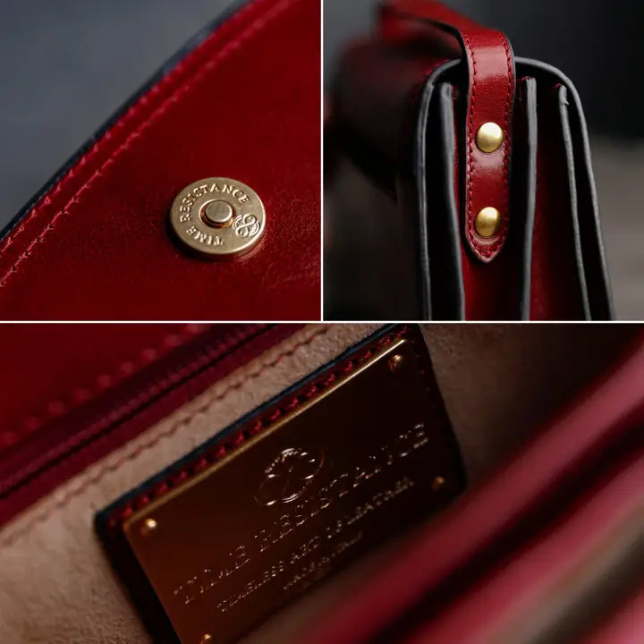 Red Leather Cross Body Bag - Moonfleet-Cross Body Bag-Time Resistance-Red-Urbanheer