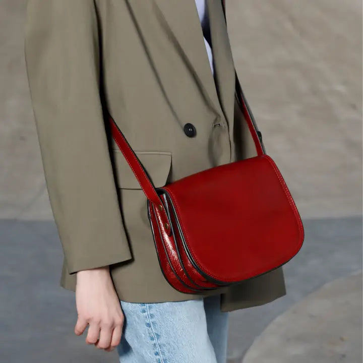 Red Leather Cross Body Bag - Moonfleet-Cross Body Bag-Time Resistance-Red-Urbanheer