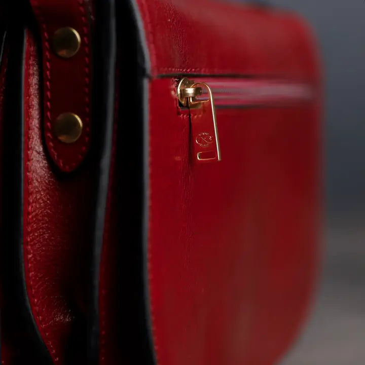 Red Leather Cross Body Bag - Moonfleet-Cross Body Bag-Time Resistance-Red-Urbanheer