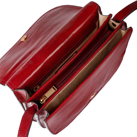 Red Leather Cross Body Bag - Moonfleet-Cross Body Bag-Time Resistance-Red-Urbanheer