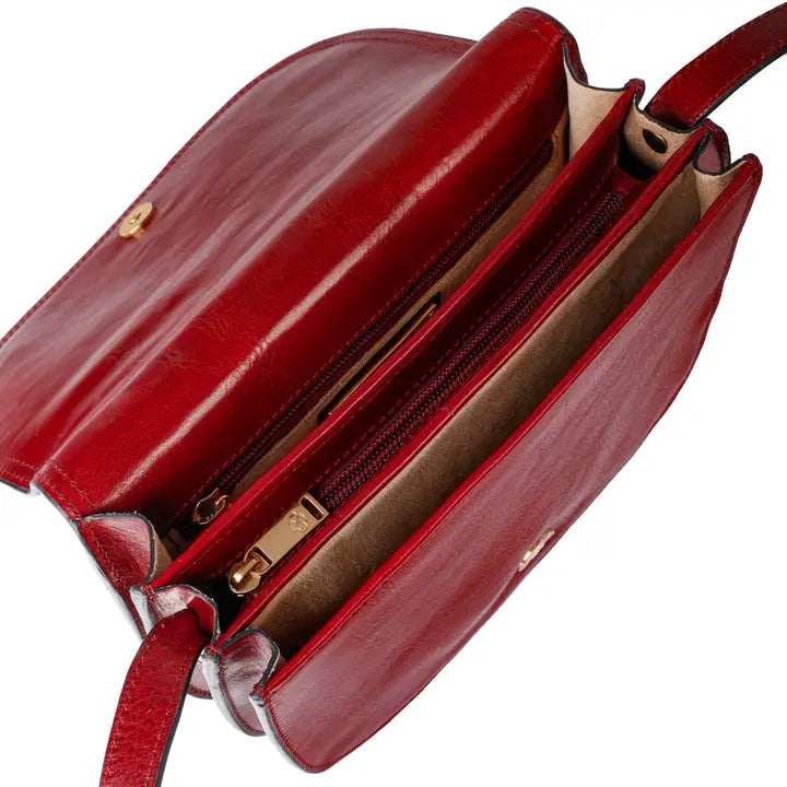 Red Leather Cross Body Bag - Moonfleet-Cross Body Bag-Time Resistance-Red-Urbanheer