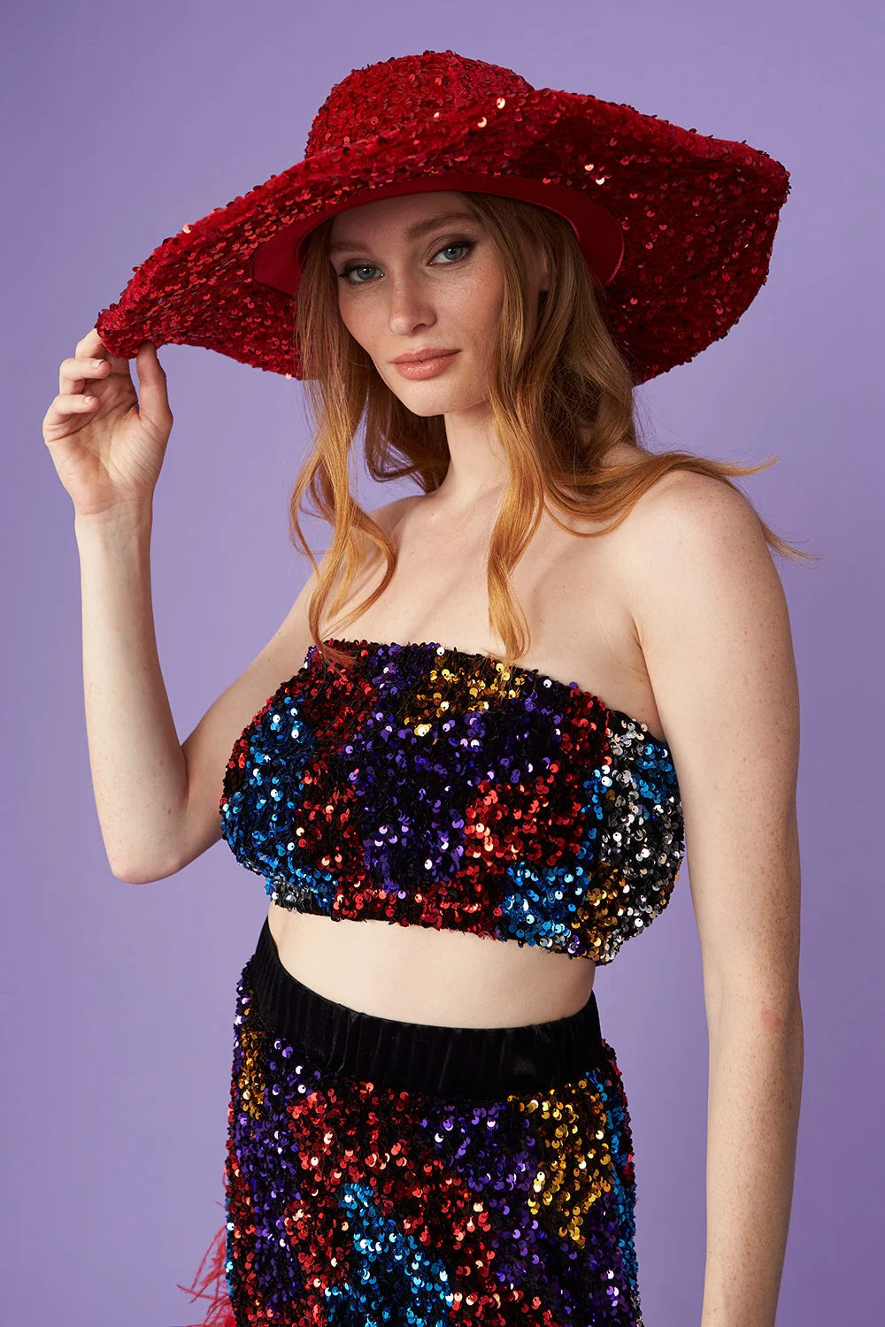 Red Sequin Handmade Flapper Hat-Hats-Buy Me Fur Ltd-One Size-Red-Sequin-Urbanheer