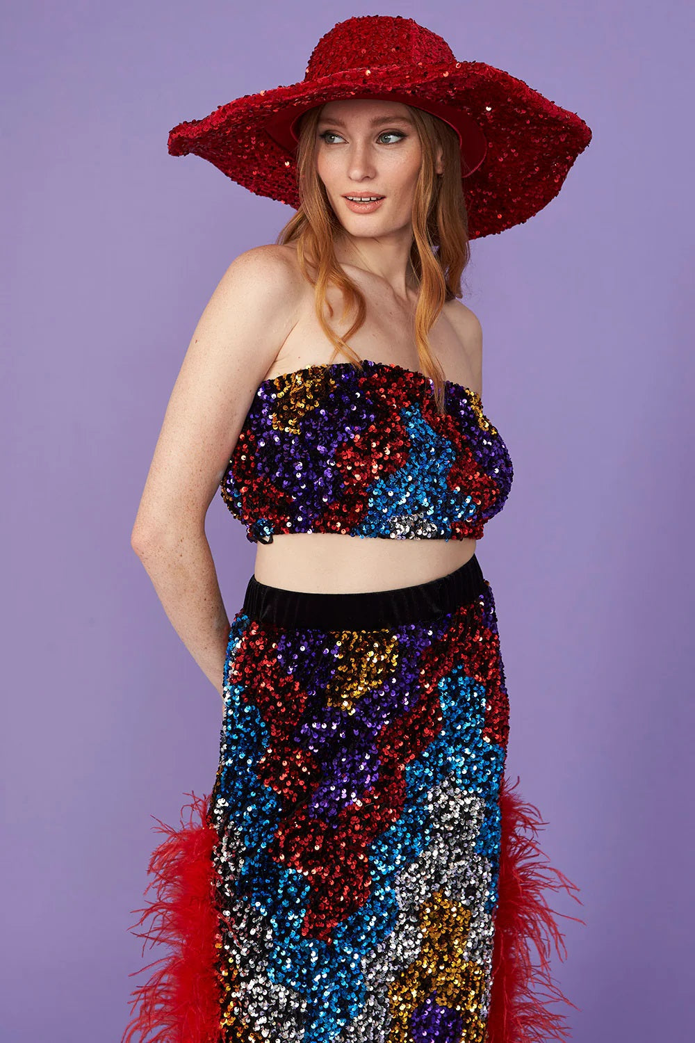 Red Sequin Handmade Flapper Hat-Hats-Buy Me Fur Ltd-One Size-Red-Sequin-Urbanheer