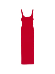 Red Sleeveless Square Neck Maxi Dress for Summer Comfort