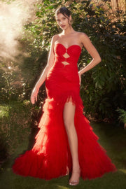 Red Strapless Mermaid Gown-Nightgown-Tux-USA-2-Red-Urbanheer